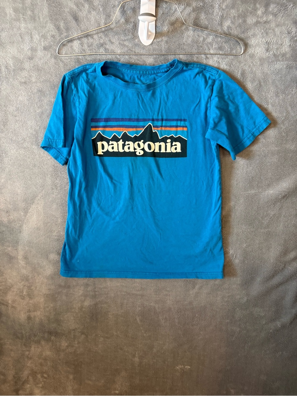 Patagonia Youth Bright Blue Logo Tee